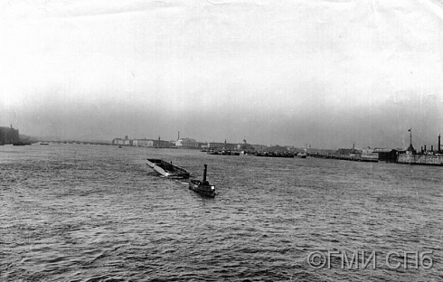 К. К. Булла.      Вид Невы с Троицкого моста. 1900-е годы