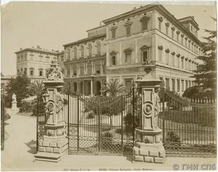 Джузеппе Алинари (1836-1890), Ромуальдо Алинари (1830-1890), Витторио Алинари (1859-1932). Италия. Рим. Палаццо Барберини. 1880-1890-е годы