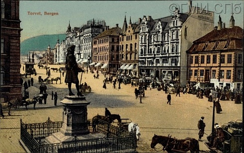 Torvet, Bergen. (Берген. Торговая площадь). Начало XX века