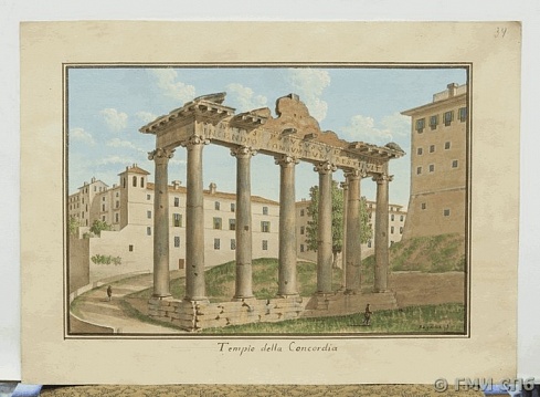 В.СЕГАНТИ.  ХРАМ САТУРНА НА РИМСКОМ ФОРУМЕ. ОКОЛО 1818 – 1820 