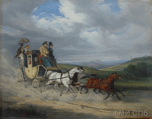 J. de Bonnemaison. The stagecoach on the road to  London.  1835 – beginning of the 1840-ies