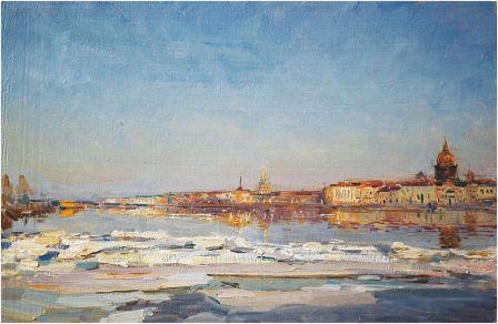 В. Гайдар. Ледоход. 1989. Холст, масло