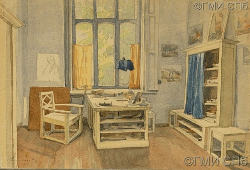 Оль, А. А.     Нахичевань-на-Дону. Комната художника.  1919