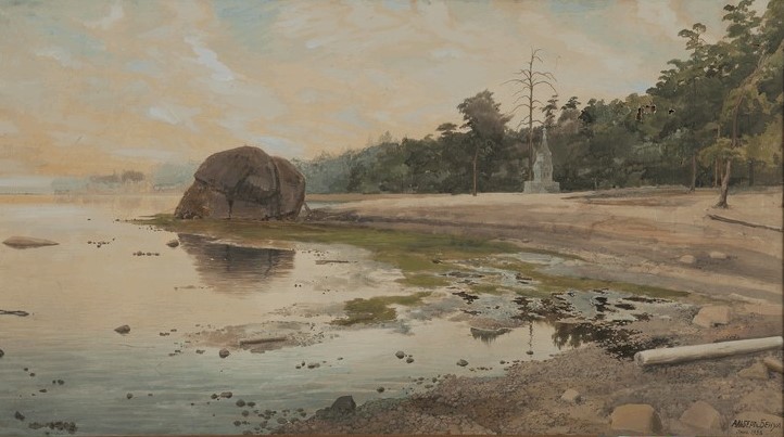 А. Н. Бенуа. Вид часовни в Лахте. Бумага, акварель. 1920