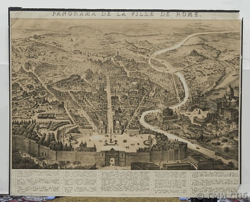 UNKNOWN LITHOGRAPHER. PANORAMA OF THE CITY OF ROME. 1852 – 1856