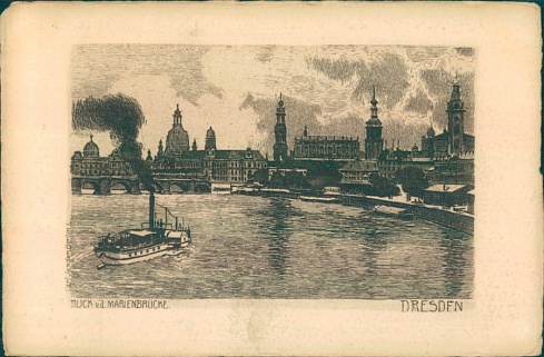 Дрезден. Вид с Мариенбрюке. После 1908