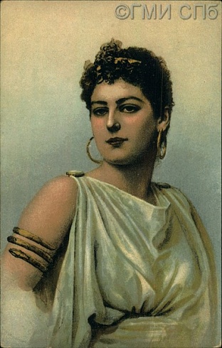 Greek Woman. From a painting in the collection of the Emperor Alexander III Museum. Early 20th century (not later than 1909)