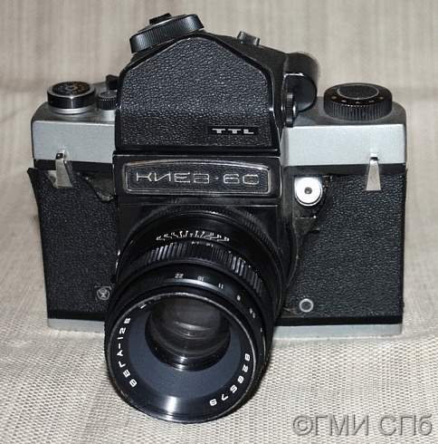  The reflex camera "Kiev -6 C" with single lens (lens VEGA - 12B) f, k 6x6 sm.  1977-1982