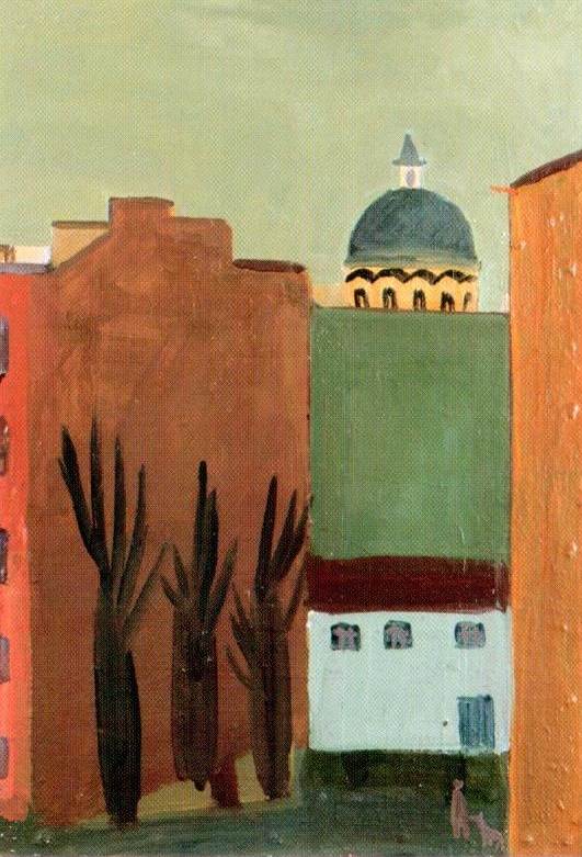 Р. Р. Васми. Пейзаж с куполом. Оргалит, масло.1998. ГМИ СПб.