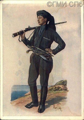 Народы Кавказа в национальных костюмах. Грузины – Аджарец. 1936