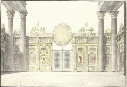 Андрей Никифорович Воронихин (1759–1814). Главный иконостас собора во имя Казанской иконы Божией Матери. Перспектива. 1809–1811. Бумага, акварель, тушь, перо.