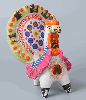 Dymkovo (Vyatka) toy - "Peacock". 1945-1953