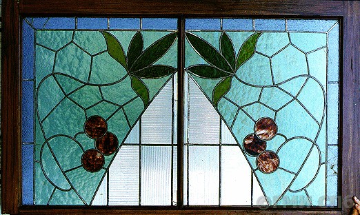 Stained glass fragment. Upper transom of a window frame. 1906