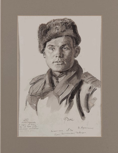 Lugansky, P.I. Portrait of Sergeant Albert Adamovich Fuchs, a soldier in the Estonian Division From the "Defenders of Leningrad" series. 1944