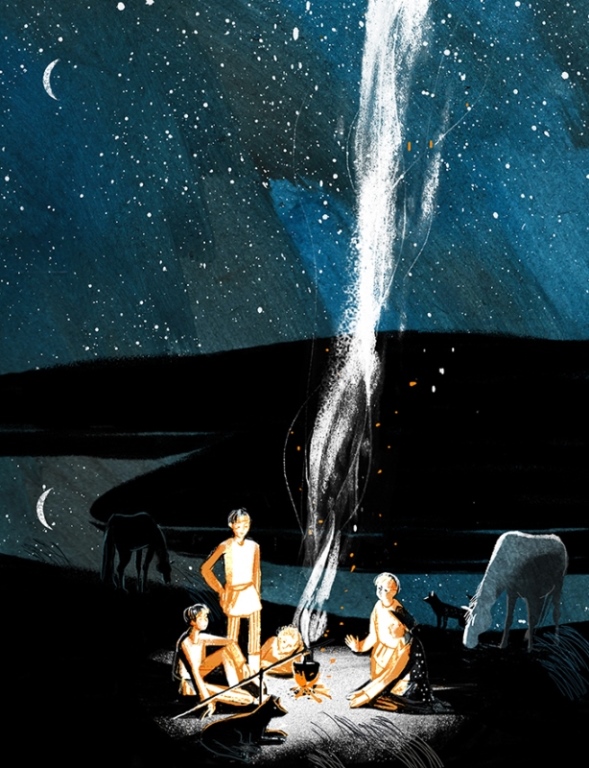 Аня и Варя Кендель. Иллюстрация к книге И.С.Тургенева "Записки охотника"