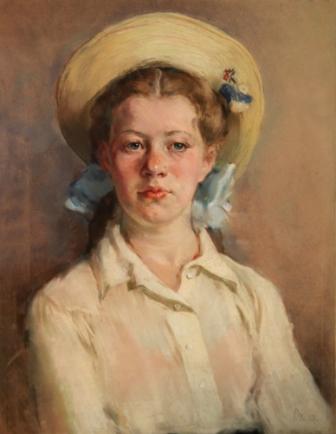 С.Петров. Портрет девушки. 1950. Холст, масло.