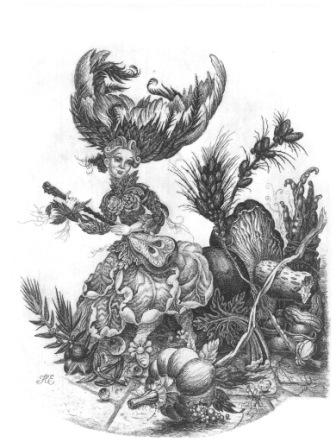 Е. Новикова. В закромах. Офорт. 2010