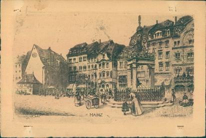 Майнц. Рынок и фонтан. После 1905